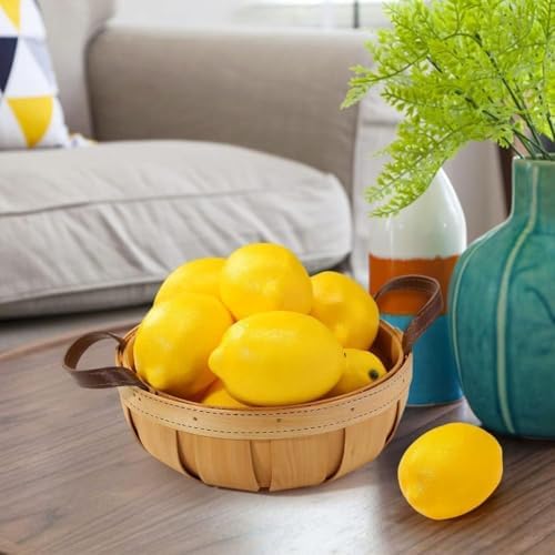BigOtters Artificial Lemons 12PCS Realistic Decor Faux Fruit