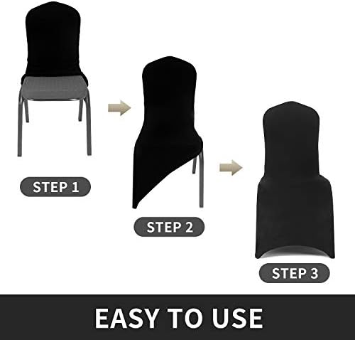 Peomeise 12pcs Stretch Spandex Chair Covers for Wedding and Party Use