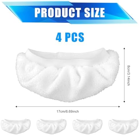 4pcs White Steam Mop Pads for Handheld Steam Cleaner