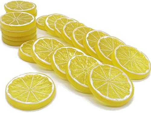 RONYOUNG 40PCS Artificial Lemon Slices Yellow Decorative