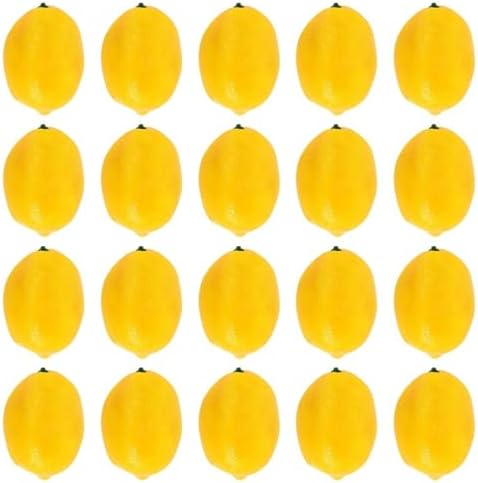 20Pcs Yellow Mini Artificial Lemon Fruit Decor