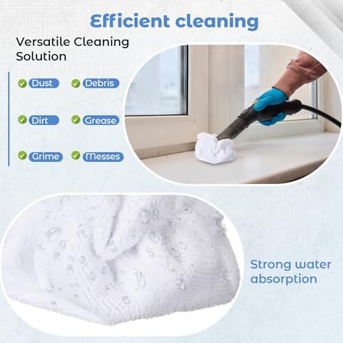 Baderke 12 Pack Microfiber Steam Mop Pads for Triangle Brush Tool