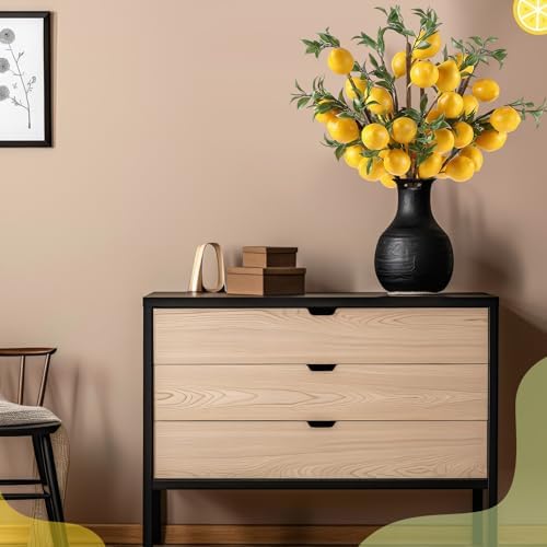 Giegxin 15 Pcs Artificial Lemon Branch Decor