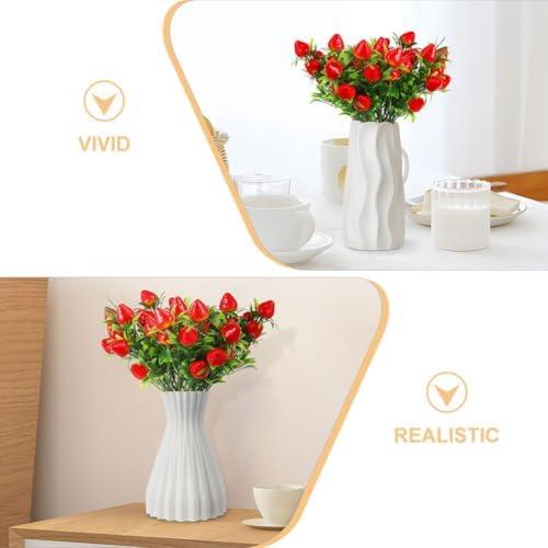 HANABASS Artificial Strawberry Bouquet 6 Picks