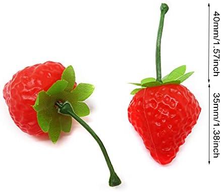 Honbay 20PCS Plastic Artificial Red Strawberries Decoration Prop