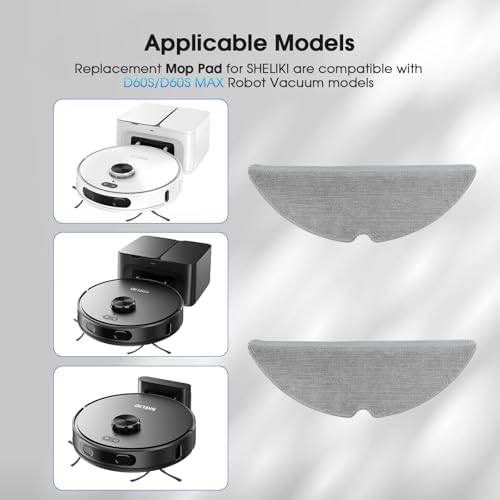 SHELIKI Mop Pad Replacement for D60S and D60S MAX