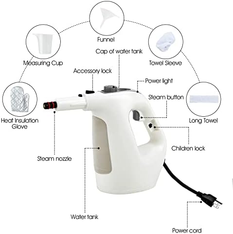 COSTWAY Handheld Steam Cleaner with 17 Pieces 350ml Tank 1400W Grey
