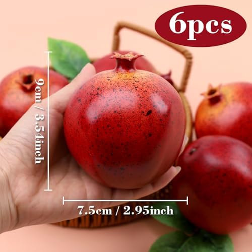 6PCS Artificial Pomegranate Home Decor Bowl Fillers