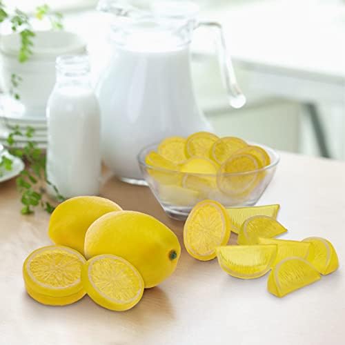 Woration 20 Pack Artificial Lemon Slice Decor Set