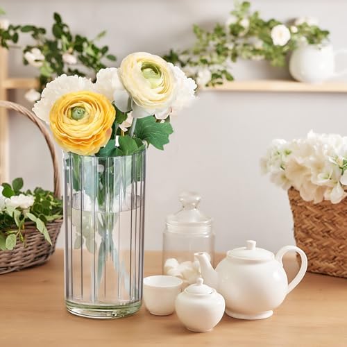 6 Pcs Plastic Cylinder Vases for Centerpieces and Decor
