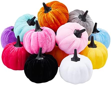 ABAZIZOU Faux Velvet Pumpkins Decorative Fall Decorations