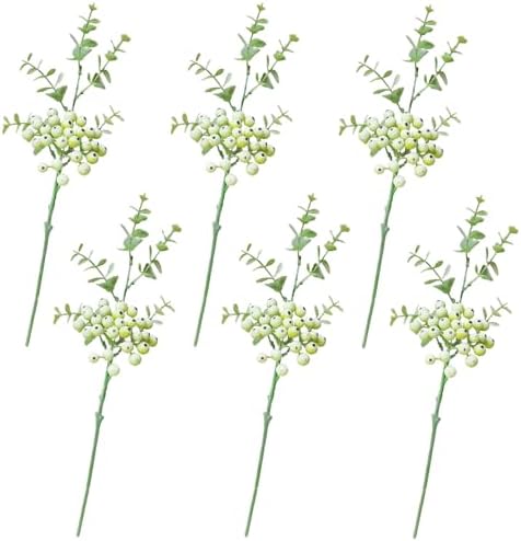 6 Pack Artificial Blueberry Stems with Realistic Berries