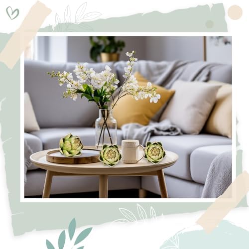 Timgle 6 Pcs Large Green Artificial Artichokes Decor