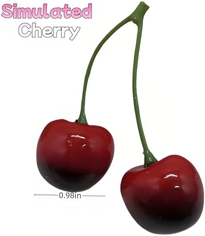 20PCS Realistic Artificial Cherries for Decor