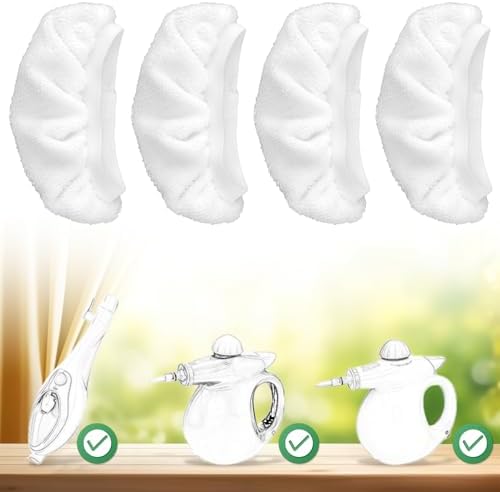 4pcs White Steam Mop Pads for Handheld Steam Cleaner
