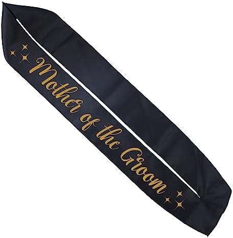 Mother of the Bride and Groom Sash Set - Black Gold Wedding Accessories