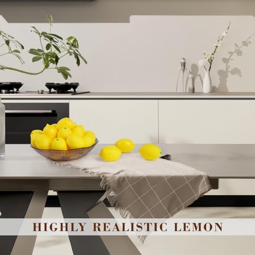 Notakia 25pcs Artificial Yellow Lemons Fruits Decoration