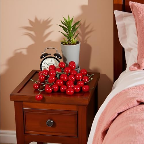 20Pcs Realistic Red Artificial Cherries Decor