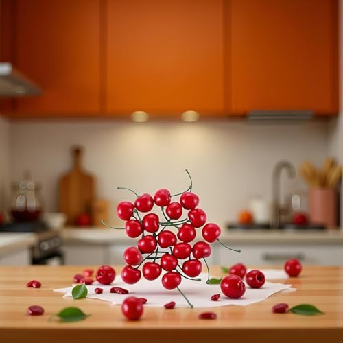 20 Pcs Realistic Red Artificial Cherries Decor