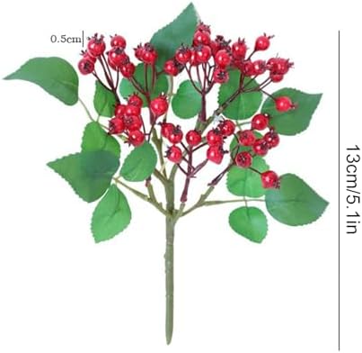 IUIBMI 4 Pcs Artificial Holly Berries for Christmas Decor
