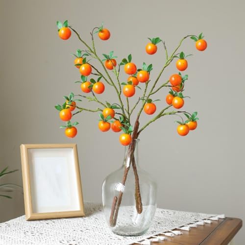 2pcs Artificial Fruit Branches for Home Decor DIY Centerpieces