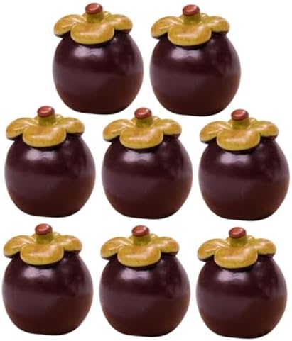 Mini Artificial Mangosteen Doll House Decor 8pcs