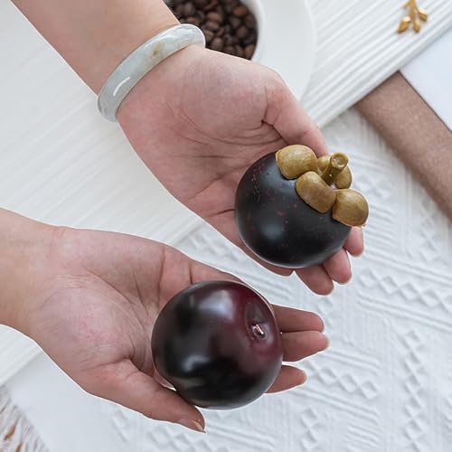 3Pcs Artificial Mangosteen Decorative Fruits for Home Display