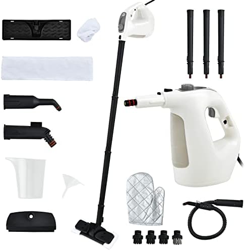COSTWAY Handheld Steam Cleaner with 17 Pieces 350ml Tank 1400W Grey