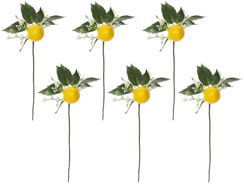 6 Pcs Artificial Lemon Branches for Party Decor