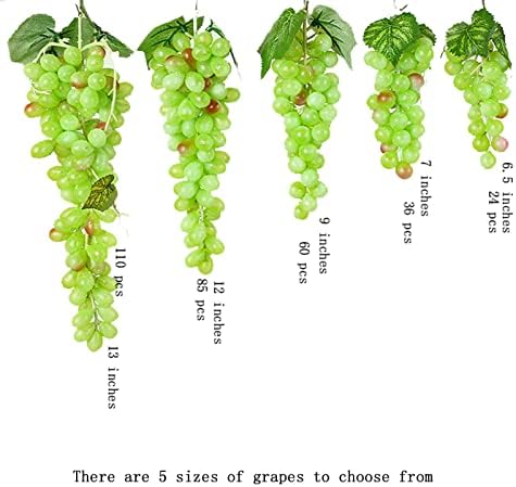 5pcs Green Artificial Grapes Bunches for Decorations