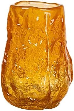 Creative Co-Op Organic Shaped Glass Candle Holder Orange Vase