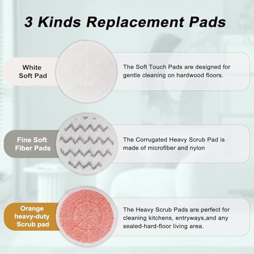 3897A Steam Mop Pads for Bissell SpinWave SmartSteam Scrubbing Steam Mop