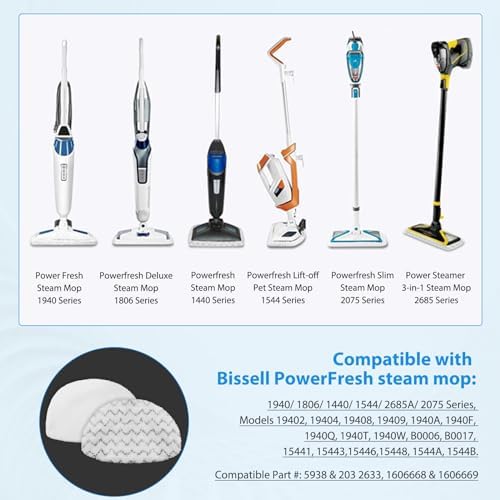 Extolife 6 Pack Steam Mop Replacement Pads for Bissell Powerfresh