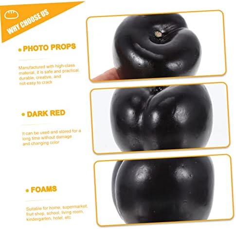 MAGICLULU 8pcs Lifelike Black Fruit Artificial Fruits for Photography Props