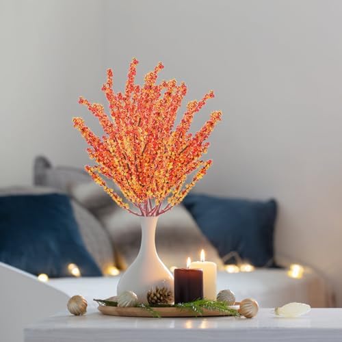 10 PCS Artificial Red Berry Stems for Holiday Decor