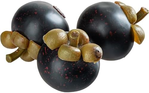 3Pcs Artificial Mangosteen Decorative Fruits for Home Display