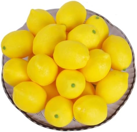 Notakia 25pcs Artificial Yellow Lemons Fruits Decoration