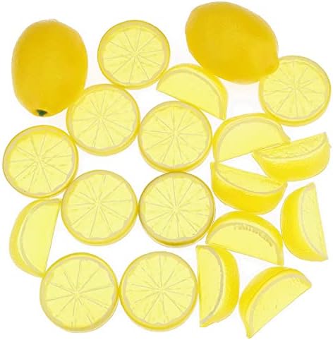 Woration 20 Pack Artificial Lemon Slice Decor Set