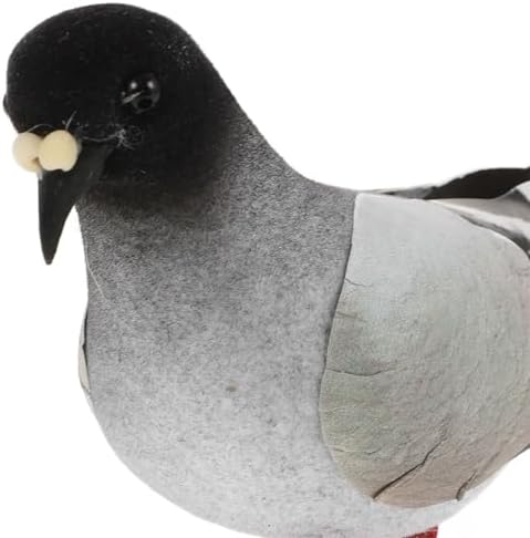 LOGOFUN 2pcs Artificial Grey Dove Figure Garden Decor Photo Prop