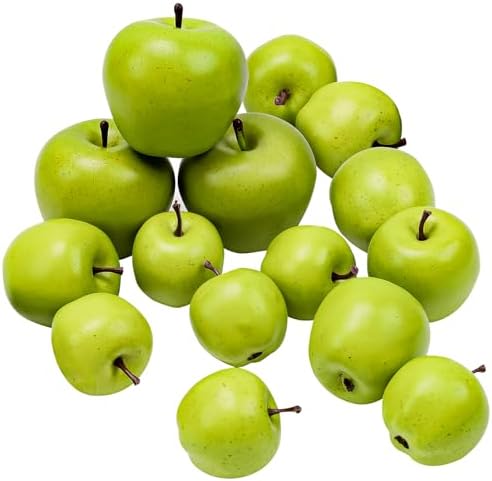 15Pcs Foam Artificial Green Apple Decorations