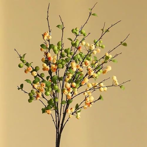 Wnvivi 2pcs 41 Inch Artificial Apple Stems Yellow