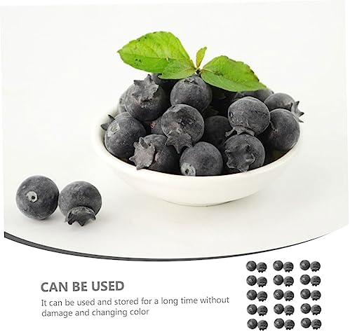 PRETYZOOM 30pcs Lifelike Artificial Blueberries for Home Decor