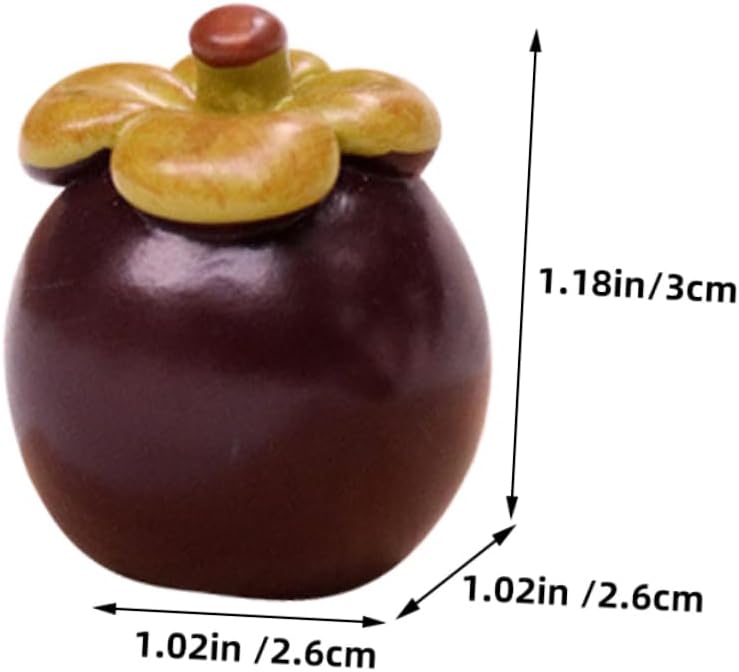 Garneck 8pcs Miniature Fake Mangosteens Artificial Fruit Decor Props