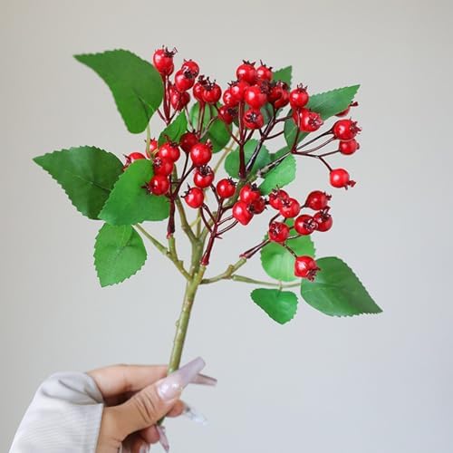 IUIBMI 4 Pcs Artificial Holly Berries for Christmas Decor