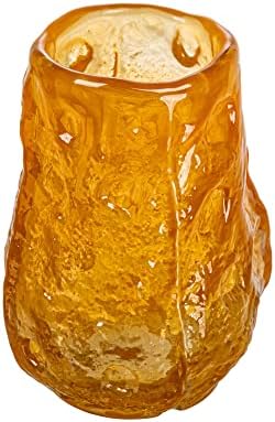 Creative Co-Op Organic Shaped Glass Candle Holder Orange Vase