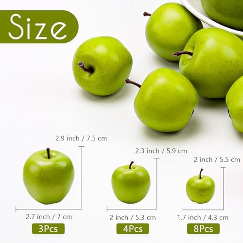 15Pcs Foam Artificial Green Apple Decorations