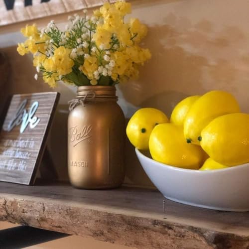 BigOtters Artificial Lemons 12PCS Realistic Decor Faux Fruit