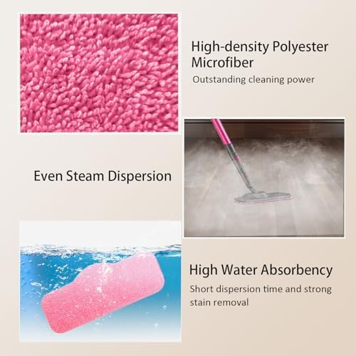 Fanjashn Microfiber Steam Mop Pads 8 Pack Pink