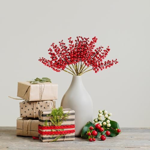 Marooma Simulated Berry Branches 12 Pcs Artificial Decor