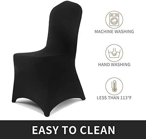 Peomeise 12pcs Stretch Spandex Chair Covers for Wedding and Party Use